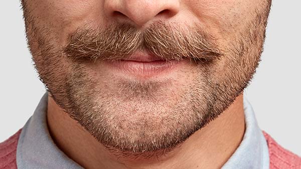 Horizontal Shot Handsome Satisfied Hipster Has Moustache Dressed Elegant Clothes